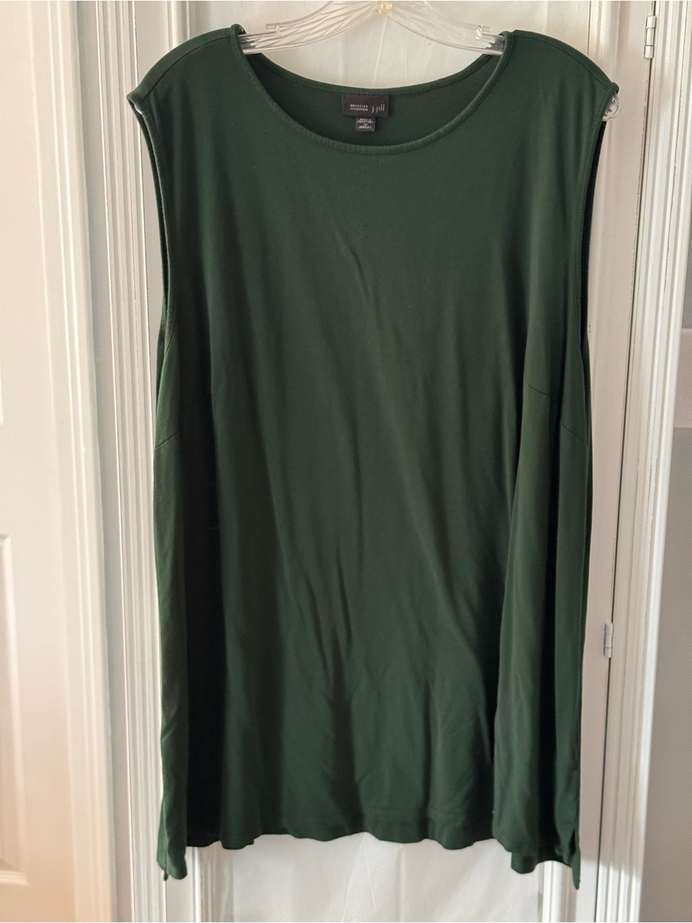 J. Jill Wearever Green Button-Front Long Sleeve Tunic Dress and Tank Size 3X - Picture 6 of 7
